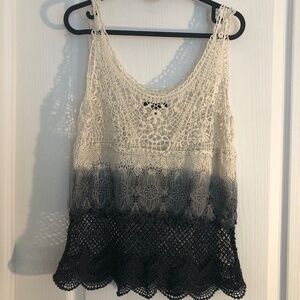 Bohemian American Eagle Ombré Lace Top M